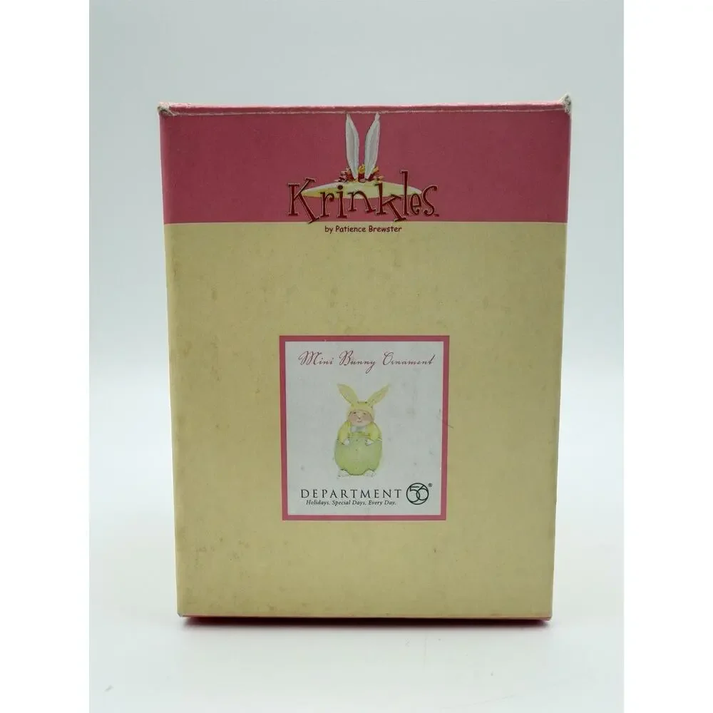 Department 56 Krinkles Mini Bunny Ornament 2” by Patience Brewster Easter Decor